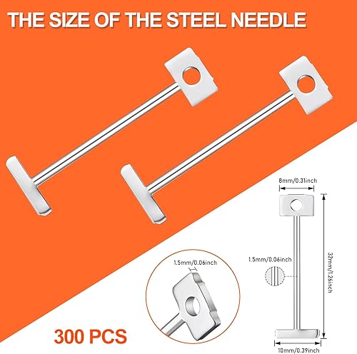 300 aghi di ricambio in acciaio da 1/16' per sistemi di livellamento di pavimenti, pareti e piastrelle, livellatore sostituibile da 1,5 mm, riutilizzabili, in acciaio, strumenti per la costruzione di - Honorern
