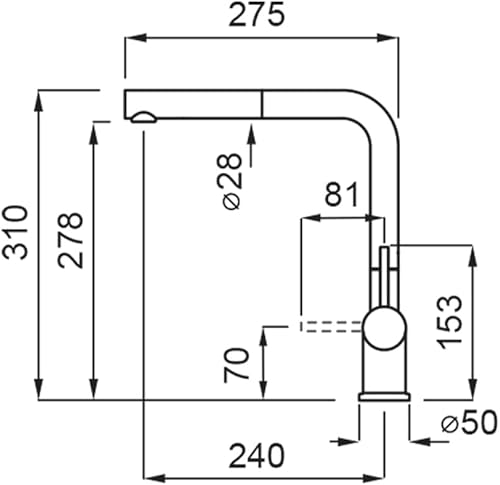 Elleci MKKSTP93 - Rubinetto per lavello da cucina, Monocomando, Doccetta estraibile, Grigio - Honorern