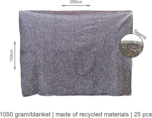 25 coperte per mobili, ca. 350 g/m², grigio, 150 x 200 cm, copertine per il trasloco, per il trasporto - Honorern