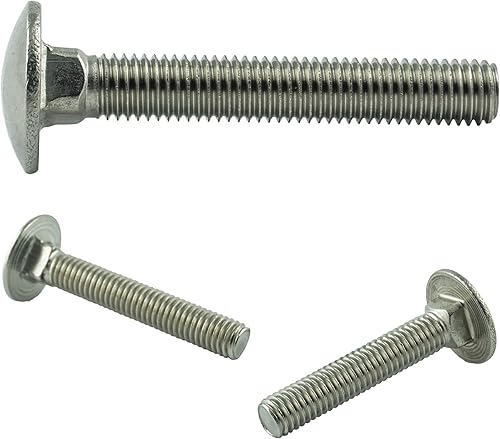 Viti a testa tonda M8 x 90 mm con attacco quadrato e filettatura completa - Viti a testa tonda piatte [10 pezzi] in acciaio inox A2 V2A, antiruggine - DIN 603 (ISO 8677) - Honorern