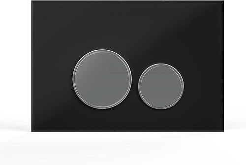 Placca di Scarico in Vetro Nero – Compatibile con Geberit Duofix Sigma (UP 320 / UP 300) – Doppio Pulsante di Scarico – Wunderbad - Honorern