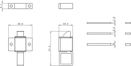 Cricchetto alluminio Domatic 3212 per vasistas - Nero - Honorern