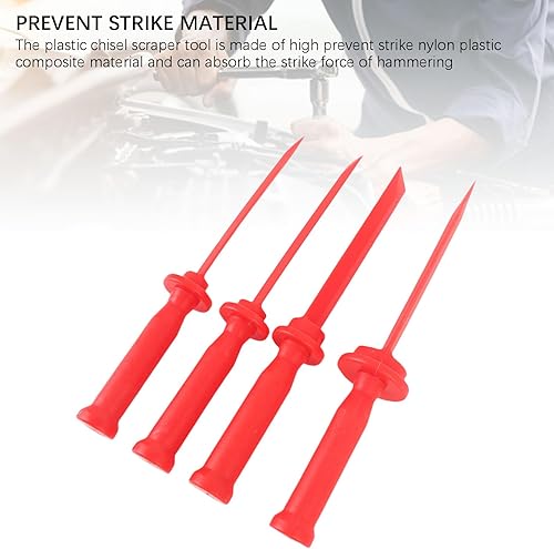 Non Marring, Set di Raschietti a Scalpello in Plastica 4 Pcs, la Sicurezza degli Utensili Rossi Prevenire lo Sciopero - Honorern