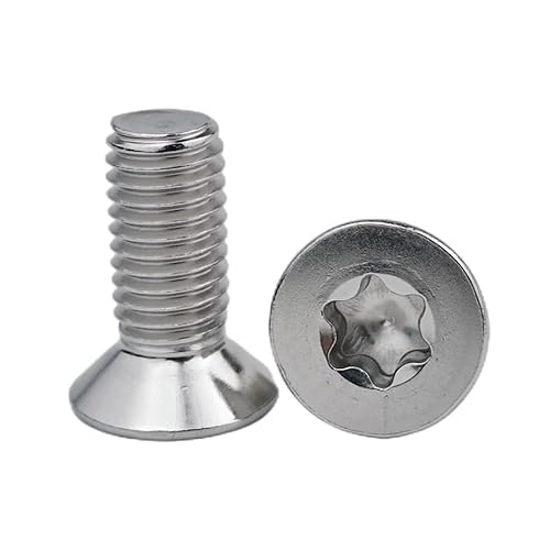 Viti a testa svasata M3 x 50 mm, con testa a esagono incassato (testa di unità), viti di sicurezza a testa svasata con attacco interno in acciaio inox Torx, 50 pezzi - Honorern