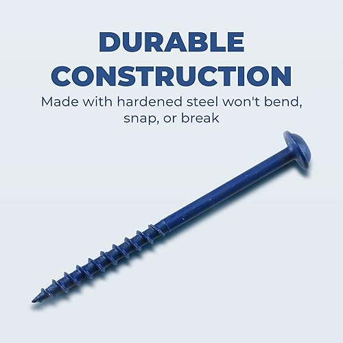 Kreg Blue-Kote SML-C250B-250 - Viti con foro tascabile, resistenti alle intemperie, 6,3 cm, 8 a testa grossa, 250 pezzi - Honorern