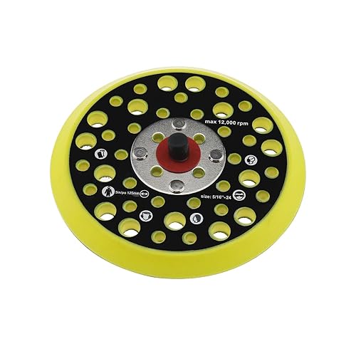 125 mm 5 pollici pad di supporto compatibile con Mirka Ceros/Deros 44 fori 5/16 filettatura attacco levigatrice gancio e anello supporto Pad accessori per utensili elettrici - Honorern