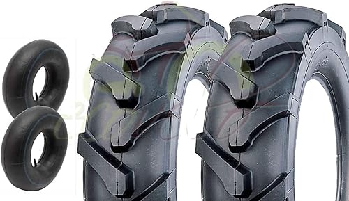 Union EGA08TMU 2 Pneumatici + 2 CAMERE d'Aria per TRATTORINO 3.50-8 TM RINFORZATI 4PR GOMME Ruote COPERTONI FALCIAERBA FALCIATUTTO MOTOZAPPA - Honorern