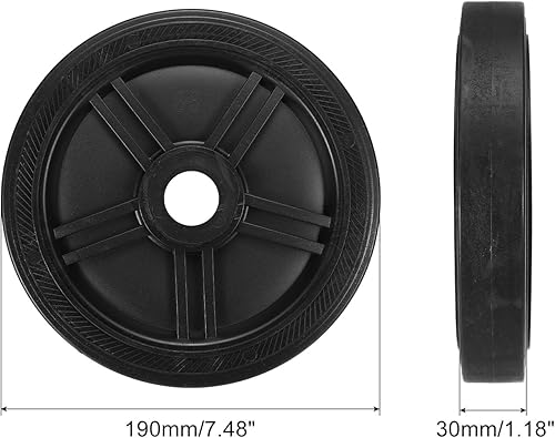 Ruote per Compressore d'Aria da 4.76', 2 Pezzi Ruote Universali di Ricambio per Compressore d'Aria con Foro da 0.65' per Facilitare La Mobilità, Nero - Honorern