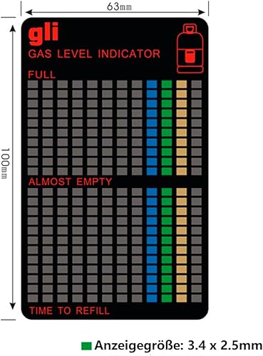 Indicatore di livello del gas, scala a 22 livelli, misuratore di livello magnetico, adatto per fornelli a gas con bombole di gas propano o butano, indicatore di residui di gas (3) - Honorern