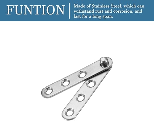 58 x 11 x 9mm Porta Cerniera x 8pz 360 gradi Rotante Perno Cerniera per Divisorio e Armadio, [Argento Tono] - Honorern