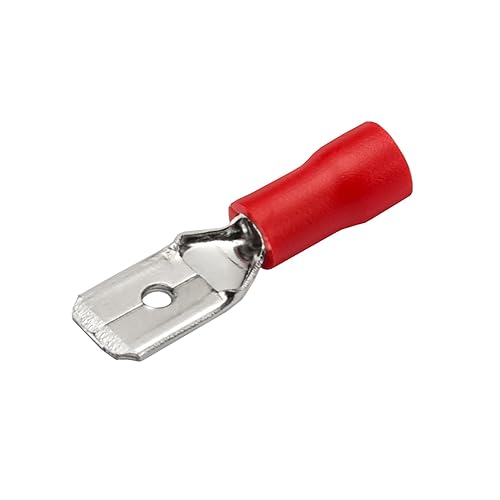 Maschio a scollegamento rapido con isolamento in vinile, MDD1.25-250, 6,3 x 0,8 mm Terminale cavo, per 0,5-1,5 mm² (22-16 AWG), Rosso, 100 pezzi - Honorern