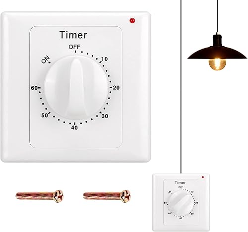 Interruttore timer per conto alla rovescia: AC 220 V, interruttore della luce da 60 minuti, con timer IP65, resistente all'acqua, controllo conto alla rovescia, timer, presa per bagno, ventilatore, - Honorern