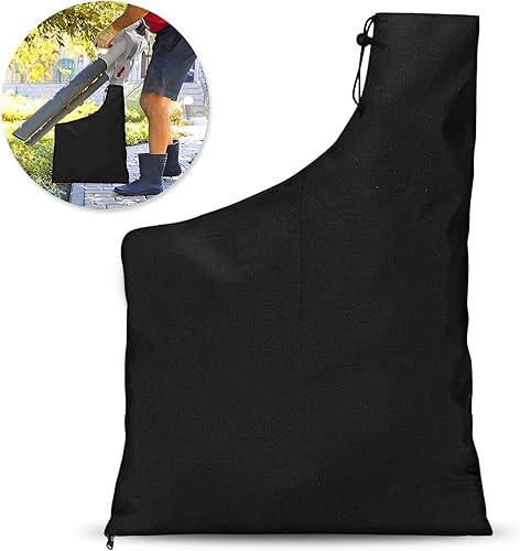 Sacchetto di raccolta per foglie, 60 x 44 cm, nero: sacchetto impermeabile Oxford con chiusura lampo, sacchetto di ricambio per giardino, prato, aspiratore per foglie, scambiare foglie, sacchetti per - Honorern