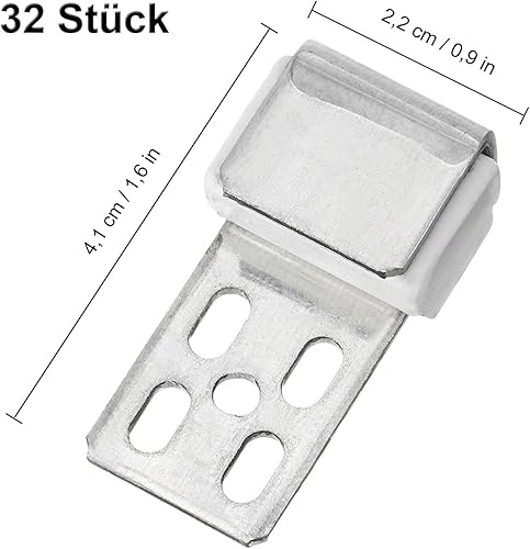 32 Pezzo Clip a Molla per Divano, Riparazione Molle per Divani in Metallo, Set di Molle per Mobili, Ricambi per Divani Imbottiti, Clip a Molla per Mobili con 5 Fori, per Divani e Sedie - Honorern