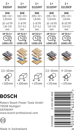 Bosch Professional, 16 pezzi set di lame per seghe universali Heavy (per legno e metallo, accessori per sega universali) - Honorern