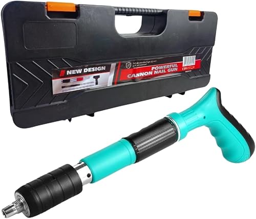 Pistola Sparachiodi con 20 Chiodi Tondi,Spara Chiodi per Cemento e Ferro Attrezzo per Rivettare le Pareti, Chiodatrice per Pareti in Calcestruzzo,con Valigetta Accessori - Honorern