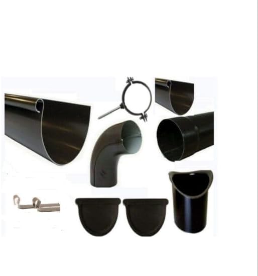 Kit Grondaia Tonda - Accessori di Montaggio - Lamiera TDM - l'Installazione delle Grondaie e Assicura un Flusso d'Acqua Piovana Corretto - 4 m. Sviluppo 25 - Honorern