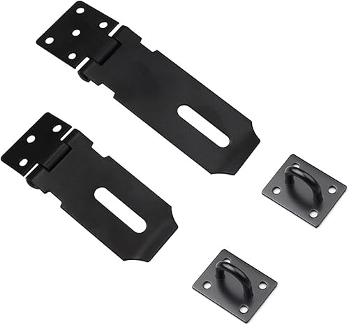 2 oscillazioni nere per lucchetto, serratura a capannone, bullone in acciaio inox, serratura a capannone, serratura in acciaio inox per porte di casa, armadi, cassetti, finestre, garage - Honorern