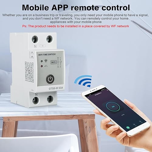 Interruttore Orario, GTS8-W Temporizzatore 220v WiFi interruttore orario giornaliero WiFi Interruttore Smart Telecomando Casa Intelligente Compatibile con TUYA App (2P-63A) - Honorern