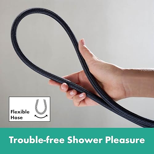 hansgrohe 28260670 Flessibile Doccia con Materiali Tessili, Nero Opaco, 1,60m - Honorern