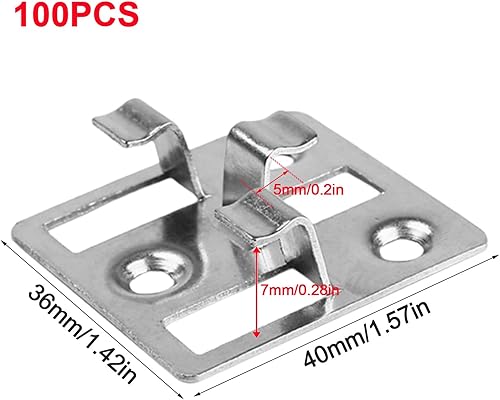 100 clip in WPC in acciaio inox, fissaggio invisibile per pavimenti in WPC, pavimento in legno di bambù (7 – 9 mm) clip di fissaggio (nero, 5 mm × 8 mm (larghezza x altezza) - Honorern