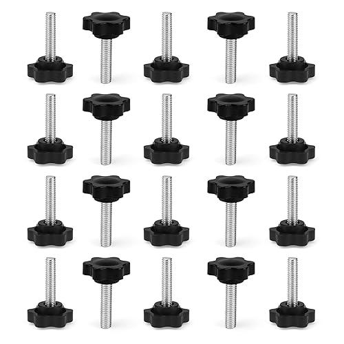 Vite a Testa Zigrinata, JANDH 20 pezzi Vite con Manopola M6, Vite a Stella, Viti di Serraggio con Manopola di Serraggio a Macchina (M6x25mm) - Honorern