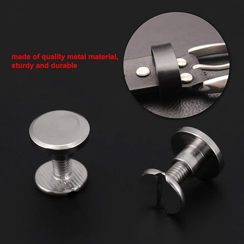 20pcs Dado Nail Rivetti Viti in Ottone Filettato Testa Piatta in Pelle Artigianato Cinghia Maniglia Borsa Accessori (8mm) - Honorern