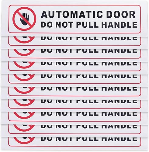 ECSiNG Confezione Da 10 Adesivi Per Segnaletica Per Porta Automatica Non Tirare La Maniglia Segnale Di Avvertenza Adesivo Autoadesivo Per Furgoni Veicoli Taxi 150 Mm X 35 Mm - Honorern