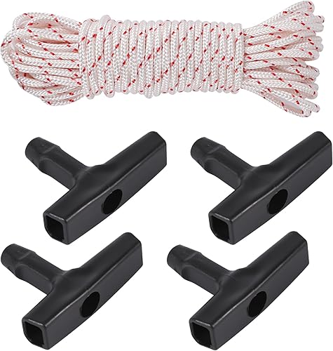 Cavo Avviamento Rasaerba, Starter Corda, 10 Metri Ø4mm Corda di Avviamento con Impugnatura (4 Pezzi), per Rasaerba Motoseghe Trimmer Decespugliatori - Honorern