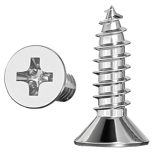 100 viti da 4,8 x 16 mm, viti per legno, viti in acciaio inox, viti a croce, in acciaio inox A2V2, filettatura completa - Honorern