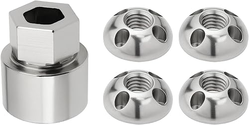 1 Set Di Dadi Di Sicurezza Antifurto M8 A 4 Fori In Acciaio Inossidabile Per Portabici Da Tetto Tenda Sistema Solare (4 Dadi 1 Lucchetto) Argento - Honorern