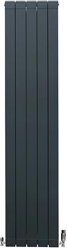 Radiatore di Design in Alluminio 1800mm x 475mm Verticale Doppio Pannello Piatto A Colonna Termosifone Moderno Leggero Grigio Antracite Spazzola Kit di Fissaggio Staffe Inclusi - Honorern