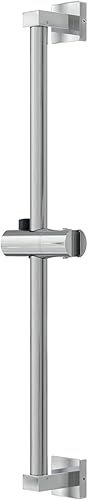 Asta Doccia, Asta Saliscendi Doccia Acciaio Inox con Supporto Soffione Doccia Regolabile Fisso in Altezza e Angolazione, Muro Regolabile Colonna Doccia Barra Scorrimento Doccia 61cm, Cromo - Honorern