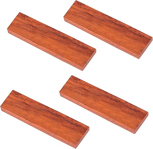 4 pezzi Naturale Legna Manico di Coltello Materiale Manico per impugnature di legno di pero rosso Impugnature Coltelli Strumento Materiale Fai Da Te 16x4x1 cm - Honorern