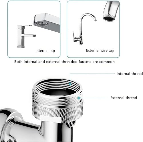 1 Pcs Allungatore per Rubinetto, Rubinetto Girevole a 1080°, Aeratore Universale per Rubinetto, Filtro Anti-Schizzi per Rubinetto, con 2 Modalità di Uscita Dell'acqua, per Bagno e Cucina - Honorern