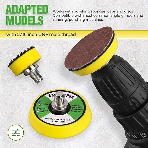 Piastra di supporto con filettatura M5, M6, cuscinetto abrasivo per legno, metallo, intaglio, levigatura (25 mm, 50 mm × 2) - Honorern