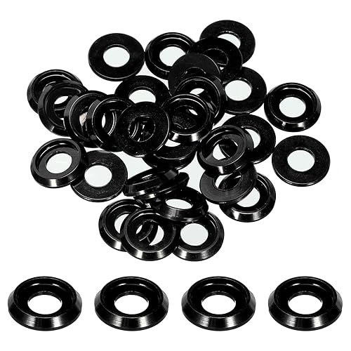 M6 Rondelle Coniche Svasate, Dia Foro 6mm/0,24' Guarnizioni Alluminio per Viti RC/FPV/PC/Drone/Accessori Modelli Meccanici, Confezione da 30 (Nero) - Honorern