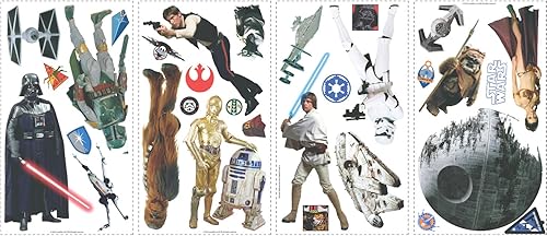 Joy Toy Star Wars Adesivi da Parete 4 Fogli, Multicolore, 13x2,5x27 cm - Honorern