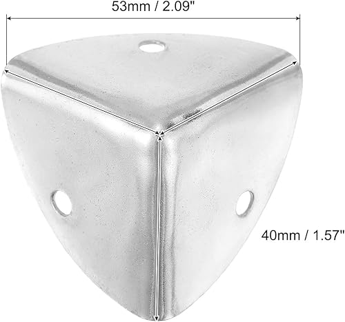 4pz Protezioni Angolari Decorativa, 40mm Protezione per Bordi in Metallo, Paraspigoli Protezione Angoli Mobili con Viti, Argento - Honorern