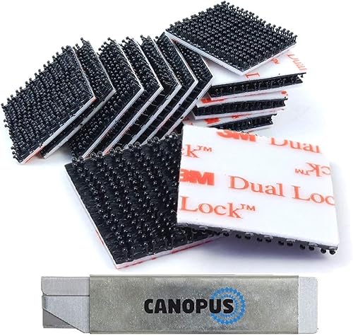 CANOPUS Dual Lock SJ3550 Extra Forte 16 PZ (25,4mm x 50mm) Impermeabile High Tech Nastro di Fissaggio Richiudibile, Ideale per interni ed esterni, Fissaggio Telepass, Nero - Honorern