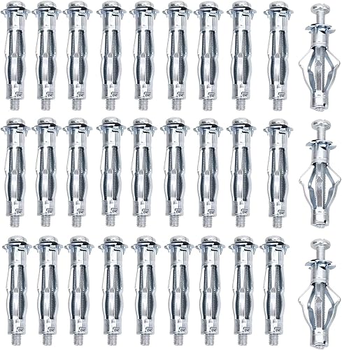 30 tasselli per cavità con viti, tasselli per cavità in metallo zincato, tasselli per parete cava M8 x 52 mm, tasselli di espansione, tasselli per cavità in metallo, per fissaggio in - Honorern