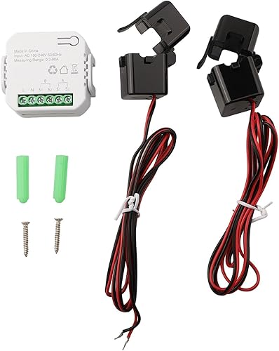 Monitoraggio in tempo reale del consumo di energia, per il misuratore di energia WiFi a 2 vie Tuya, con 12 canali e morsetto (contatore elettrico a 2 vie + CT) - Honorern