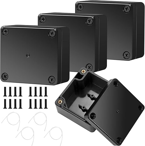 Scatola di Giunzione Impermeabili Scatola di Derivazione Scatola di Connessione Nero per All'aperto 4 Pezzi 63 * 56 * 35mm - Honorern