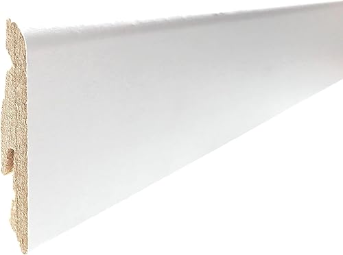 CONF. 10 PZ BATTISCOPA INCLINATO MDF VARIE FINITURE 14 X 58 X 2400 MM (BIANCO) - Honorern