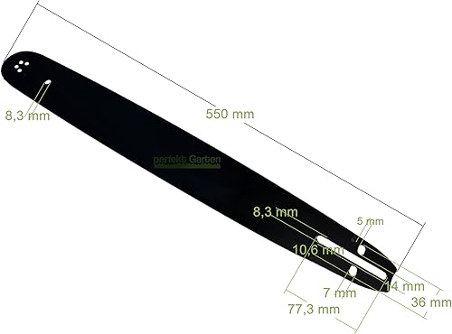 50cm 1,5mm 0,325' 76 TG Barra guida + 4 catene compatibili con Hyundai CS6220G - Honorern
