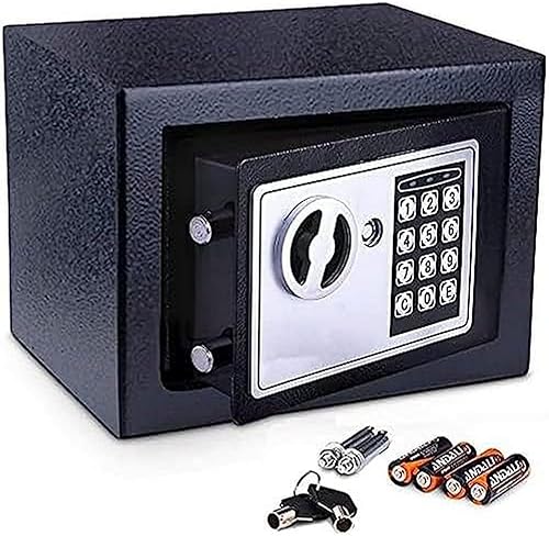 Cassaforte Elettronica, Cassaforte Piccola,2 Chiave per apertura d'emergenza,23 × 17 × 17 cm, Nero - Honorern