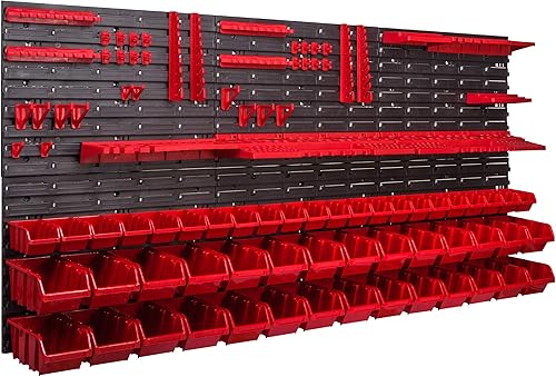 Pannello portautensili, 1728 x 780 mm, impilabile, scaffale da parete, supporto per garage, magazzino, officina, hobby (ITBNN600x6-U2122-MIX53) - Honorern