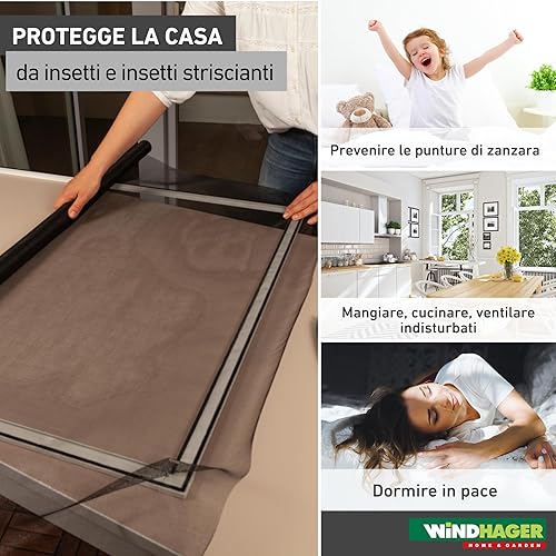 Windhager Zanzariera in fibra di vetro di alta qualità, saldata a rete, resistente ai raggi UV, bianca, 100 x 250 cm, 03434 - Honorern