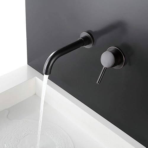 Rubinetto Bagno Lavabo Miscelatore Muro, Oro Spazzolato - Honorern