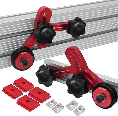 Featherboard per da banco, antiscivolo, rotella di alimentazione a pressatura | Multifunzione con cuscinetti a rulli Featherboard, accessori per seghe da tavolo con guida a maschera - Honorern